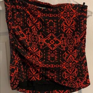 Red black medium mini skirt